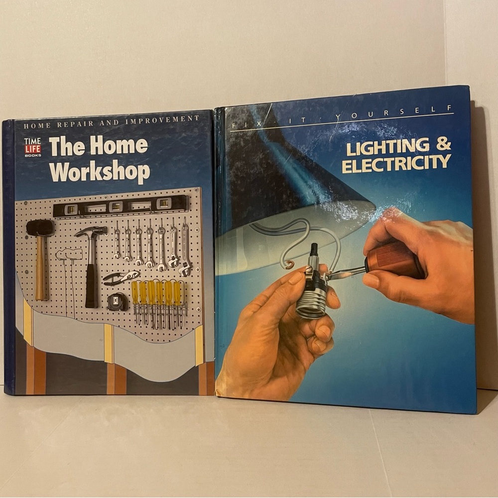 Time Life Home Repair 2 Book Lighting Electricity Workshop 1987 Hardcover Manual